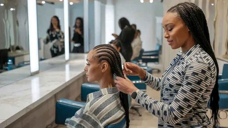 Knotless braids style